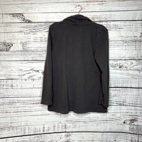 J. Jill Button Over Long Sleeve Cardigan Sweater Dark Grey Med - Picture 3 of 3
